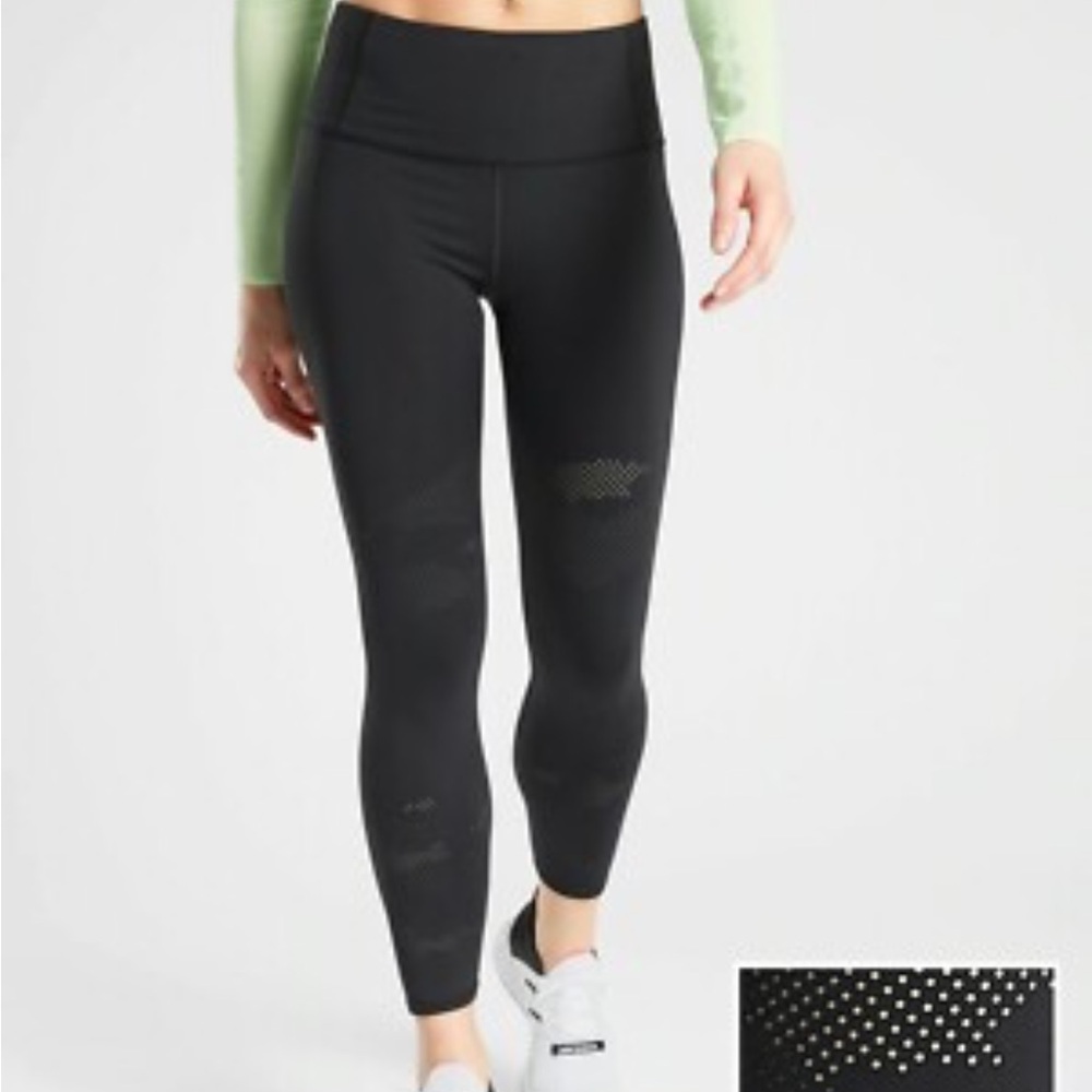 Athleta persistence laser cut 7/8 tight dark olive green size XS petite